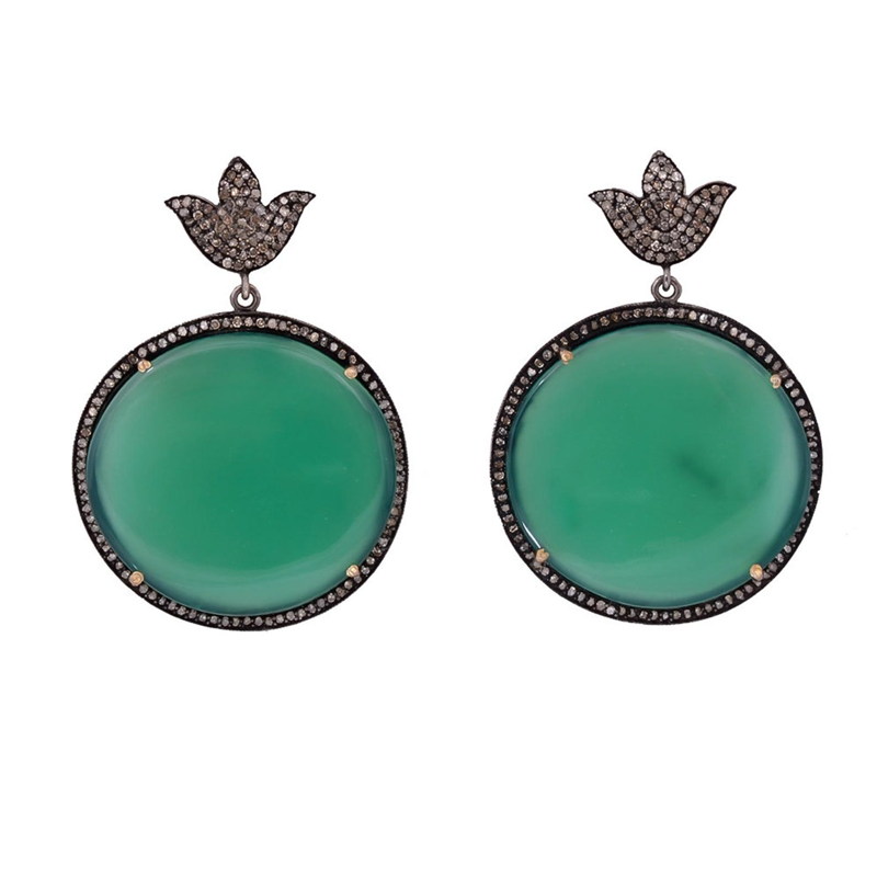 green onyx earrings