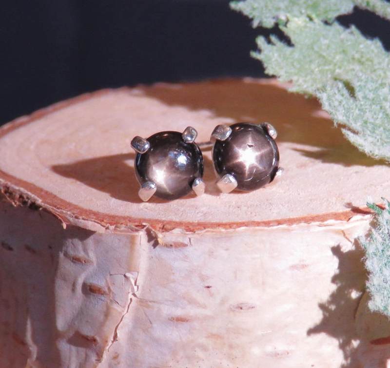 Black Sapphire Stud Earrings