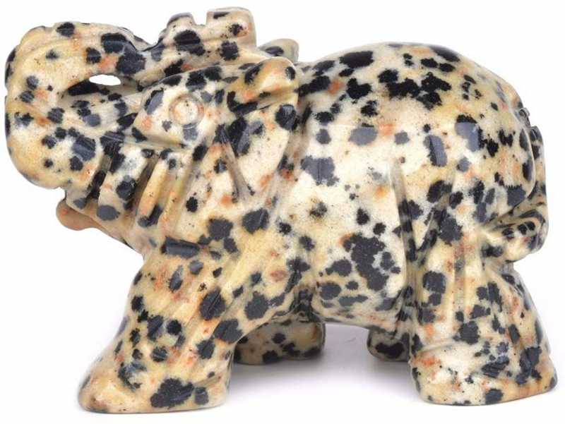 Dalmatian Jasper Elephant Figurine