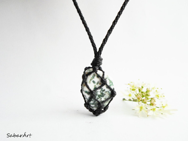 tree agate pendant