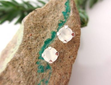 Moonstone earrings studs