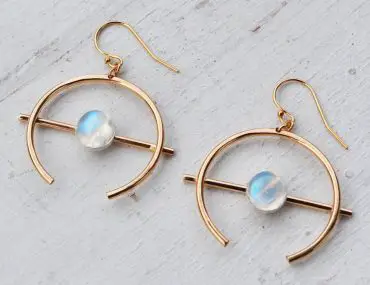 Moonstone hoop earrings