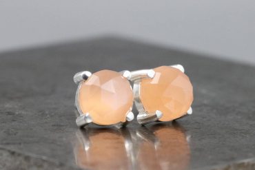 Peach moonstone earrings