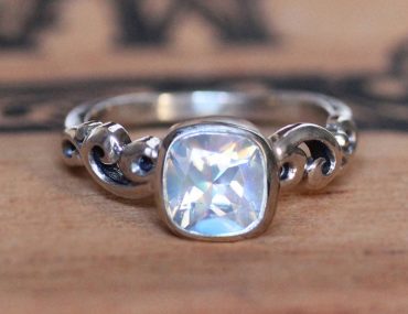 Rainbow moonstone ring