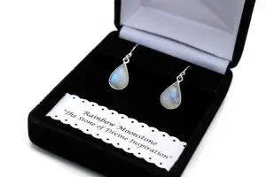 Rainbow moonstone earrings