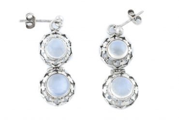 Silver moonstone earrings