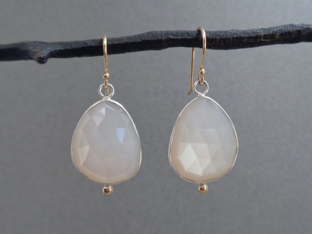 White moonstone earrings