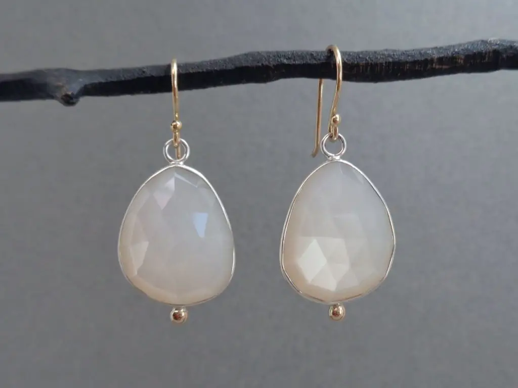 White moonstone earrings