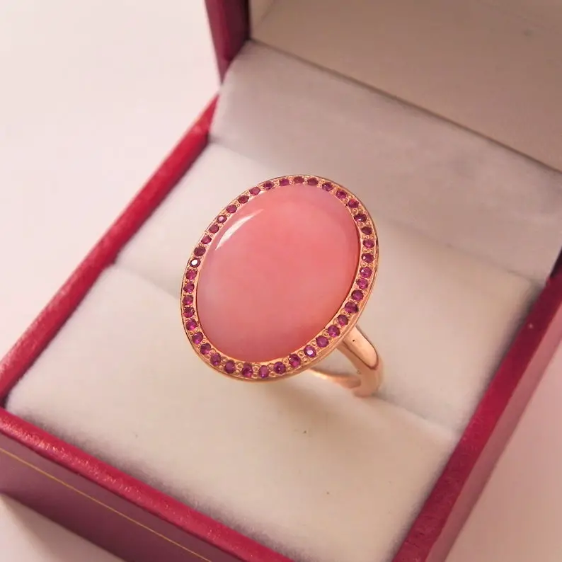 pink opal rings