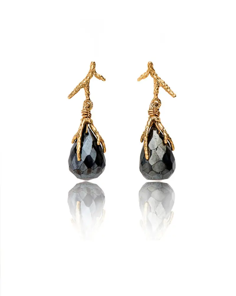 black spinel earrings