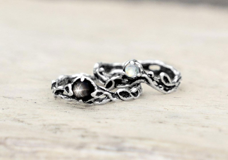 black moonstone rings