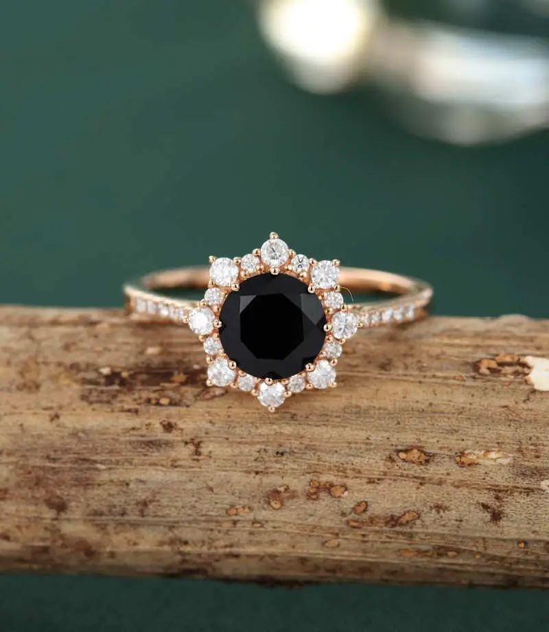 black onyx engagement rings