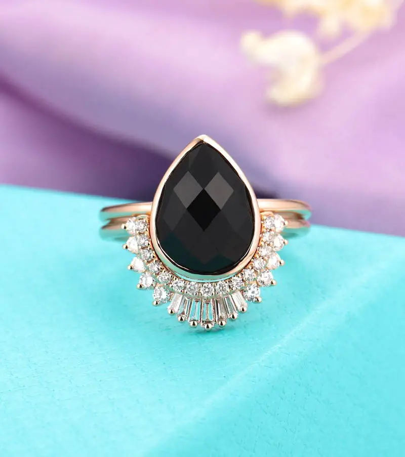 black onyx engagement rings