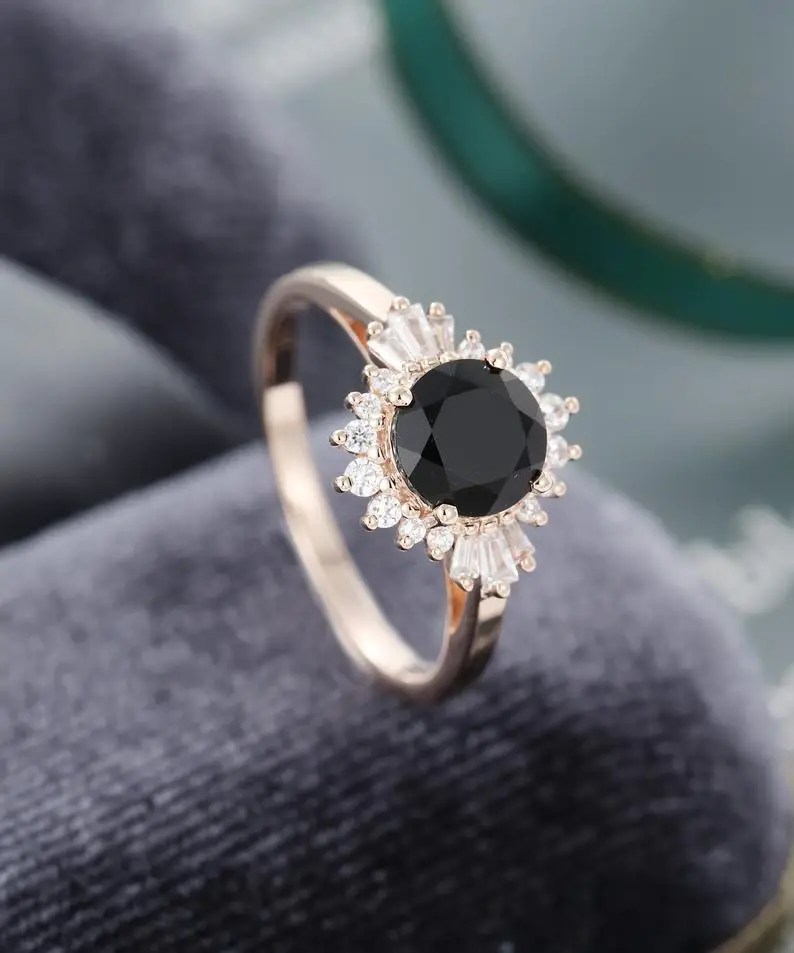 black sapphire engagement rings