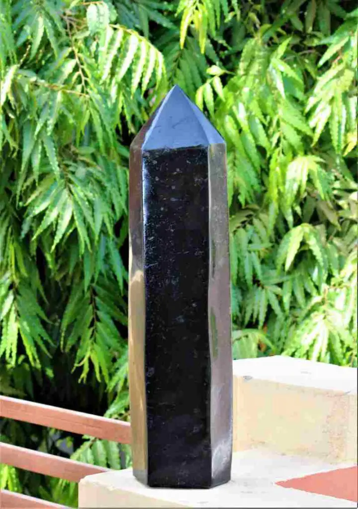 Huge Black Tourmaline Tower Decorative