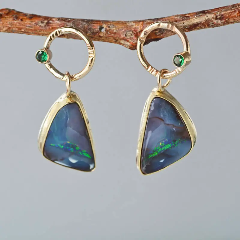 boulder opal earrings