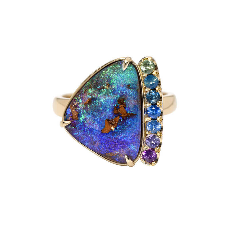 boulder opal rings