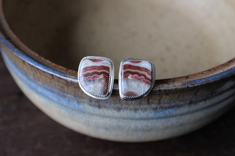 crazy lace agate earrings