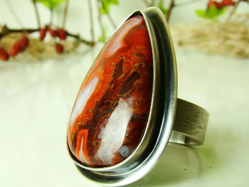 crazy lace agate rings