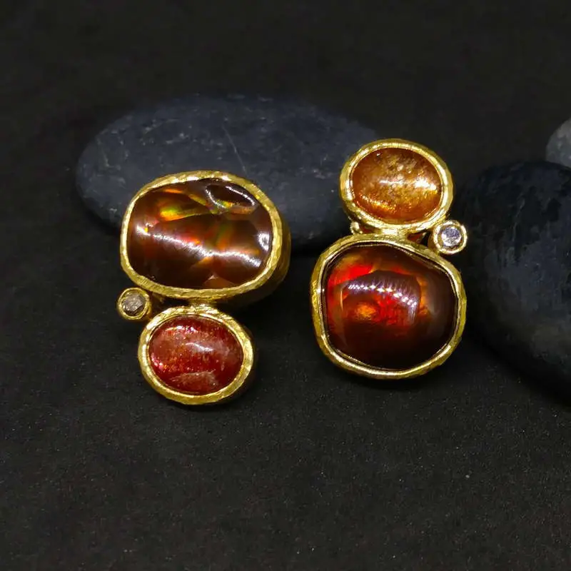 fire agate earrings
