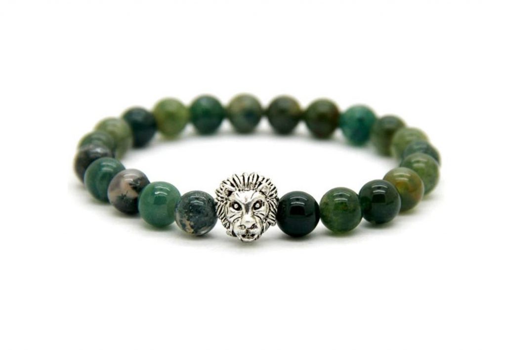 green agate beads
