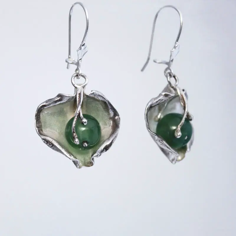 green agate earrings