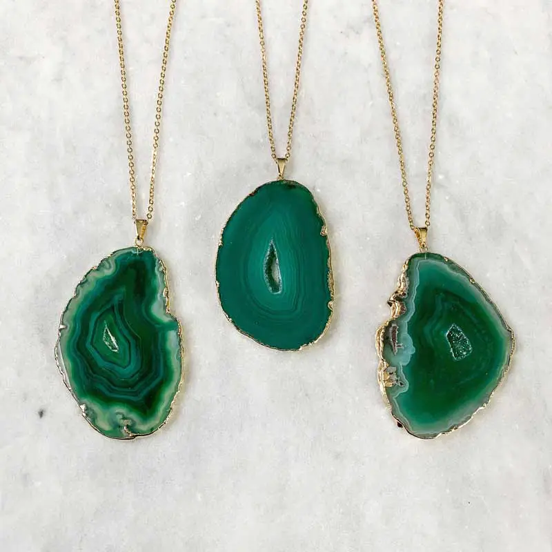 green agate necklaces
