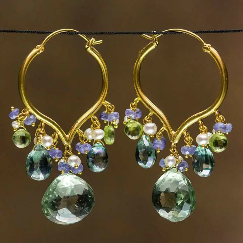 green amethyst earrings
