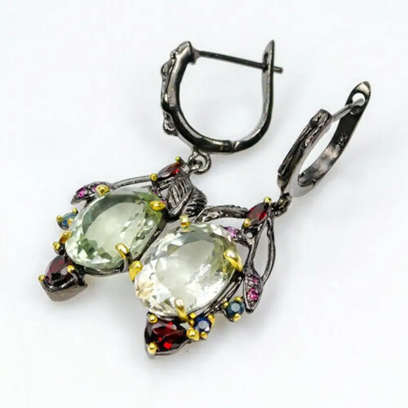 green amethyst earrings