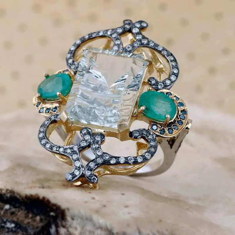 green amethyst rings