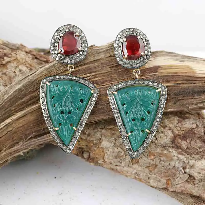 green onyx earrings