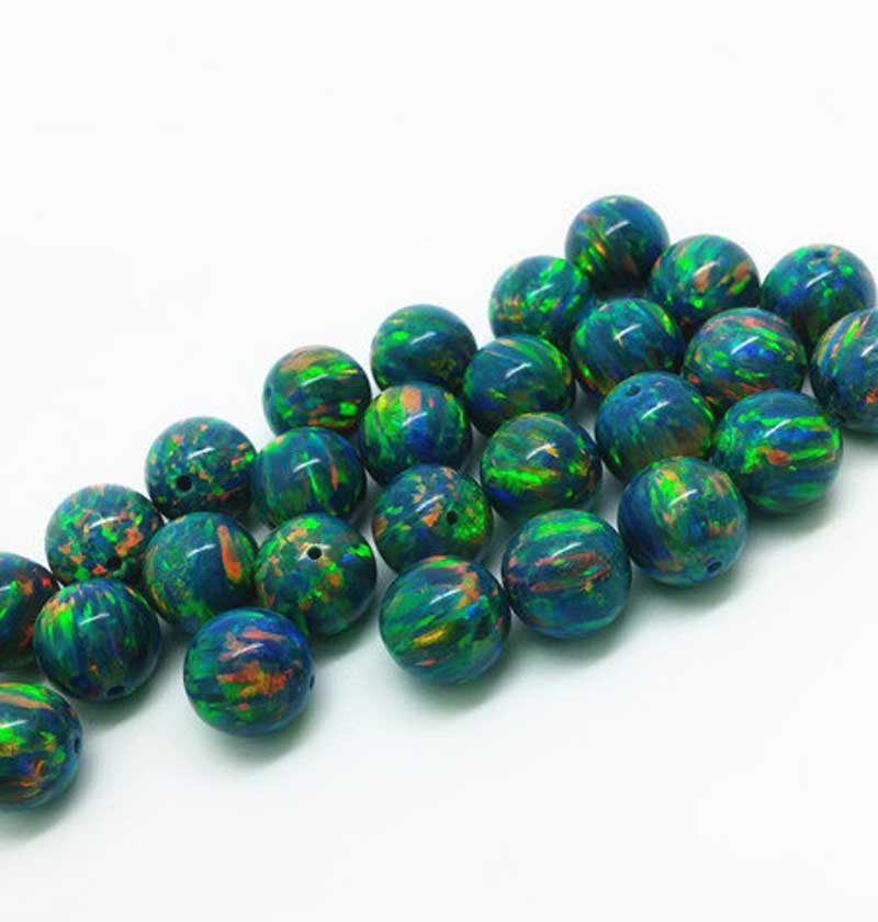 green opal beads