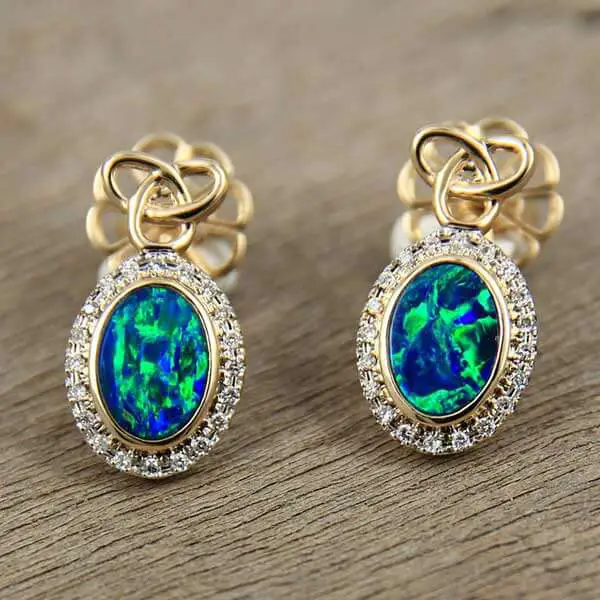 green opal earrings