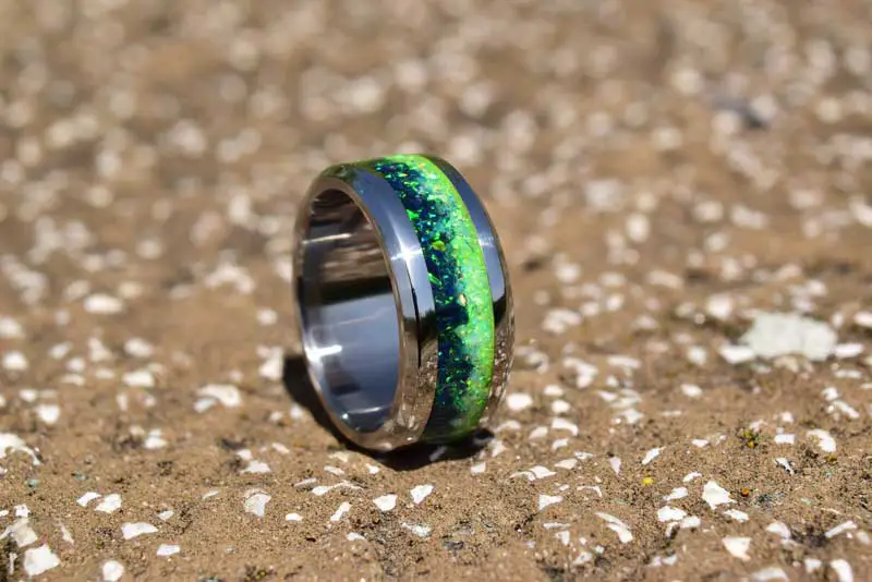 green opal rings