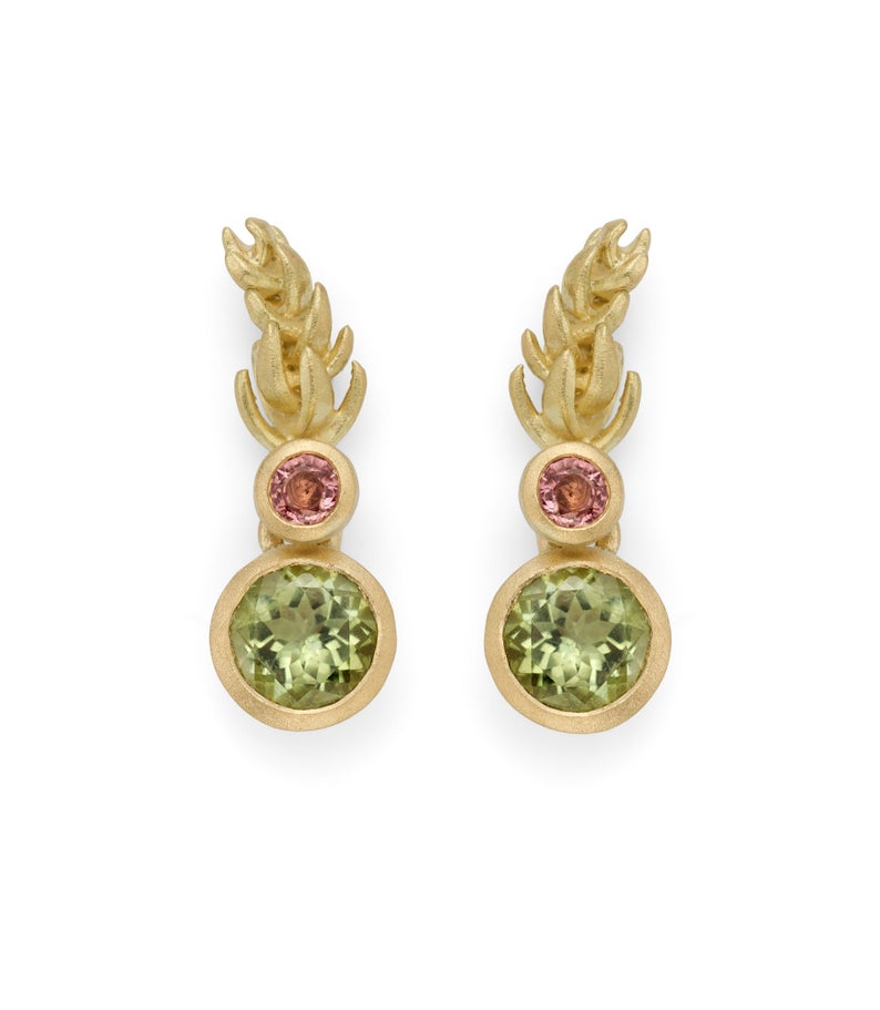green tourmaline earrings