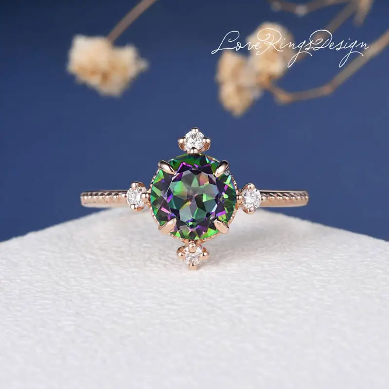 mystic topaz engagement rings