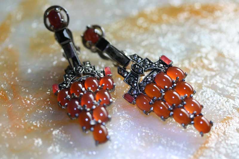 padparadscha sapphire earrings