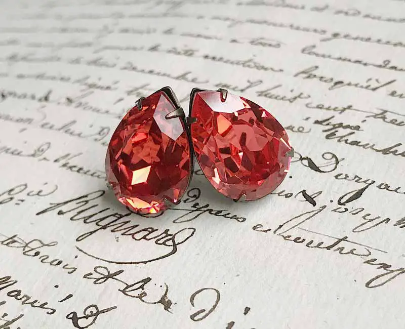 padparadscha sapphire earrings