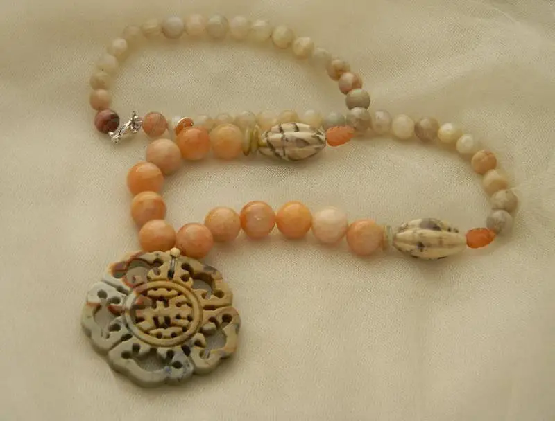 peach moonstone necklaces