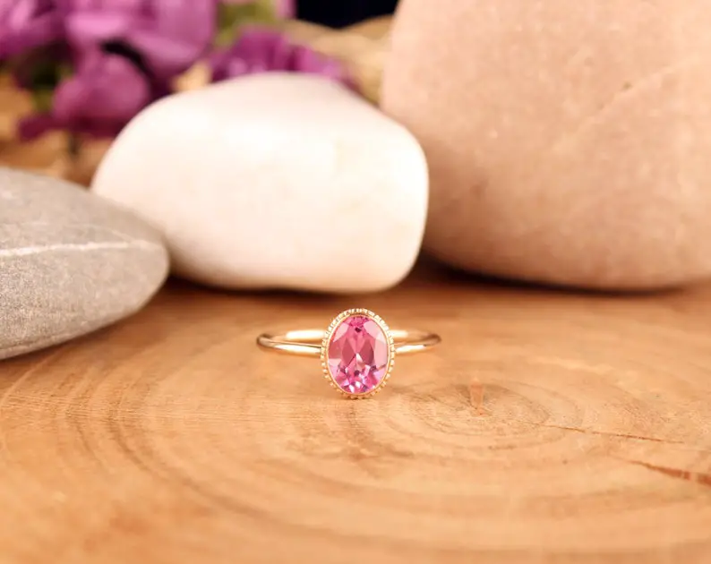 Pink Sapphire Engagement Ring