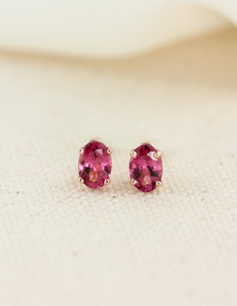 pink tourmaline earrings