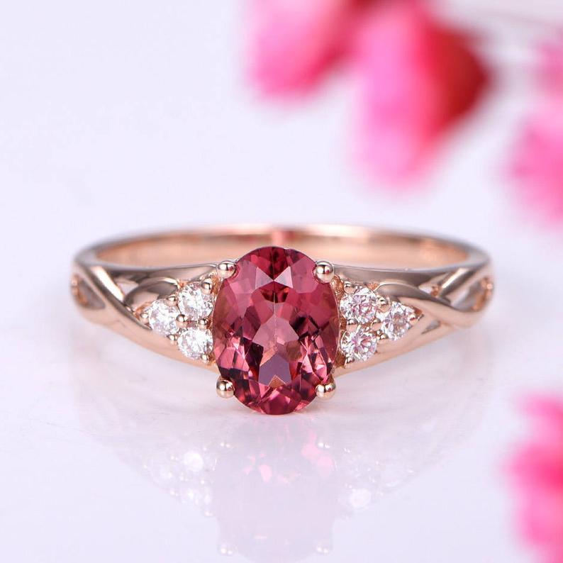 pink tourmaline engagement rings