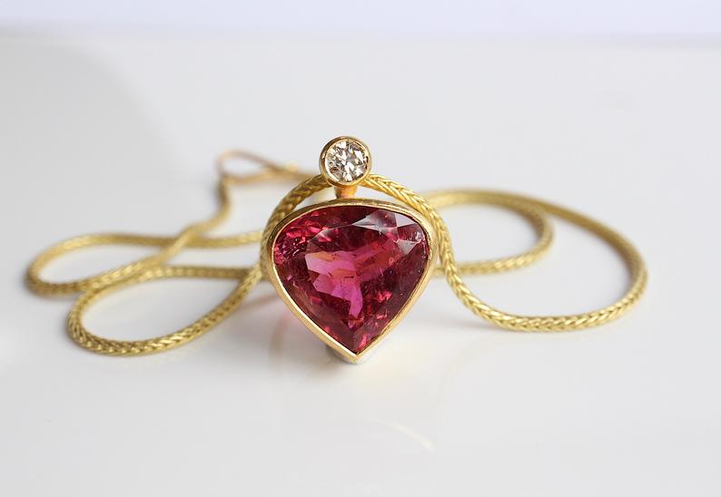 pink tourmaline pendants