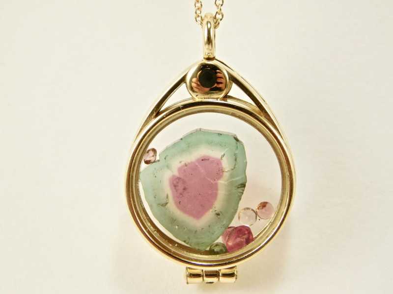 watermelon tourmaline pendants