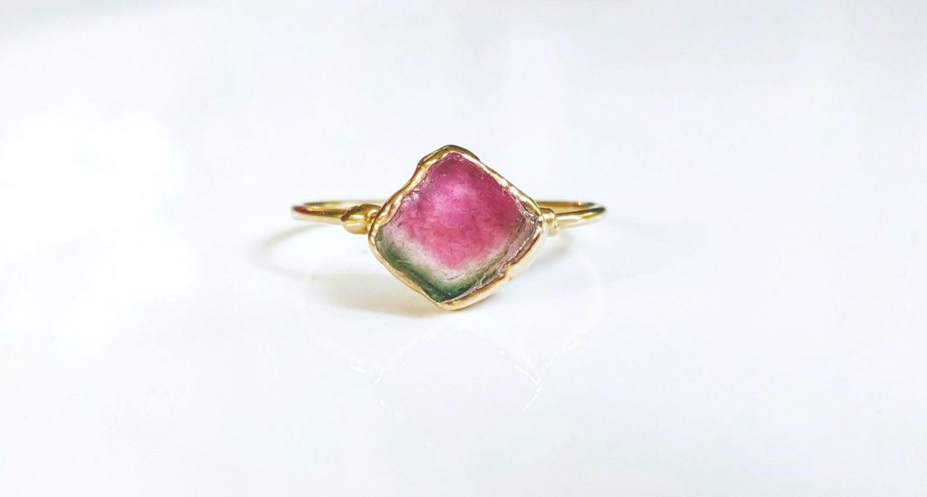 watermelon tourmaline rings