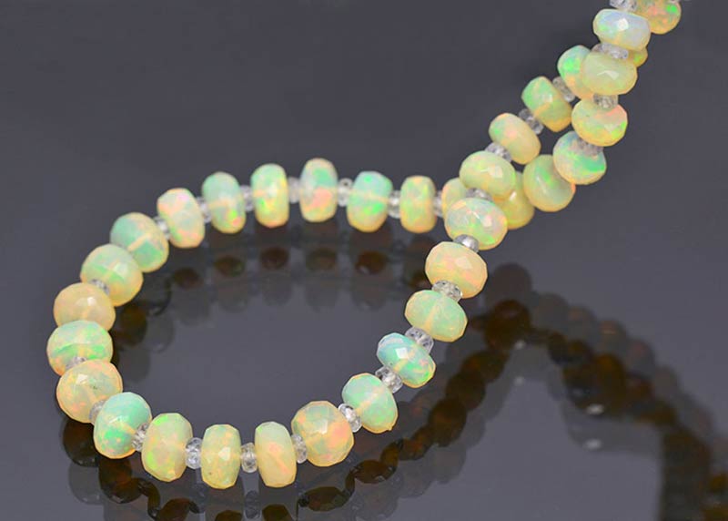 white opal beads