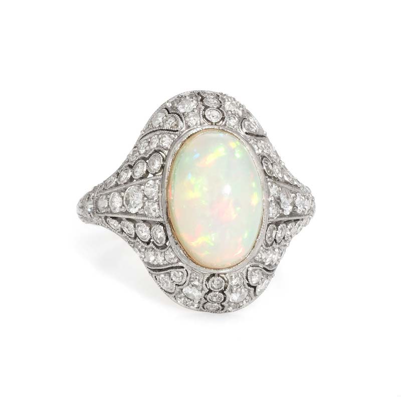 white opal rings