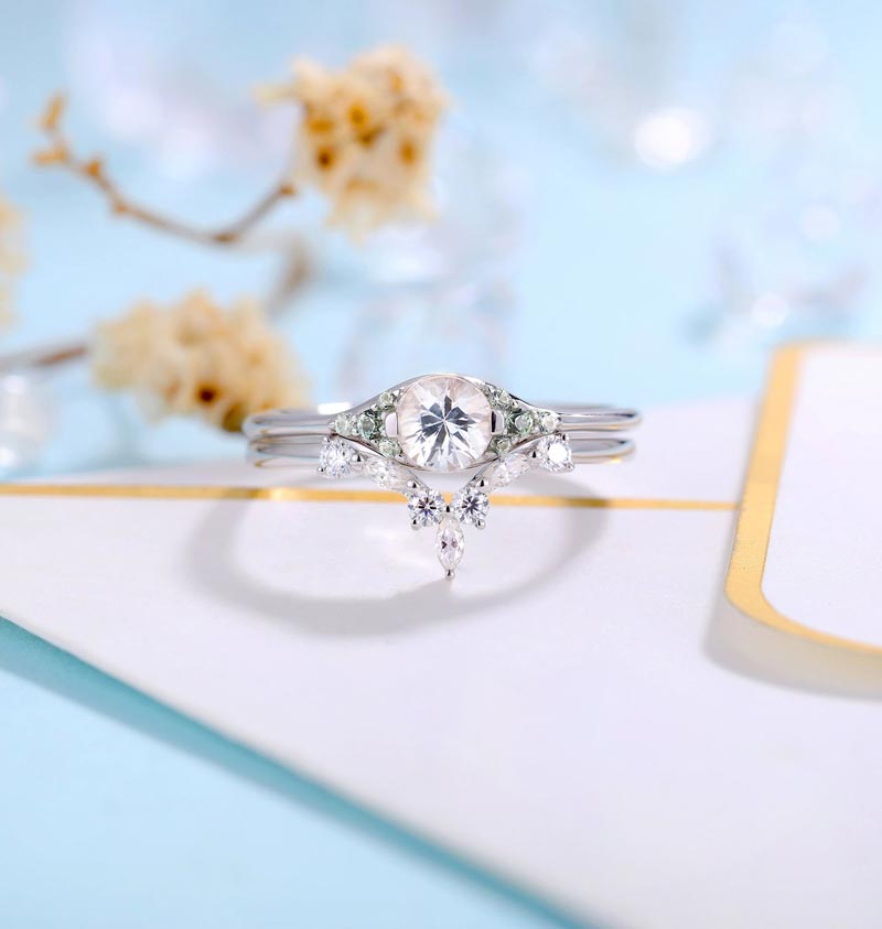 white sapphire rings