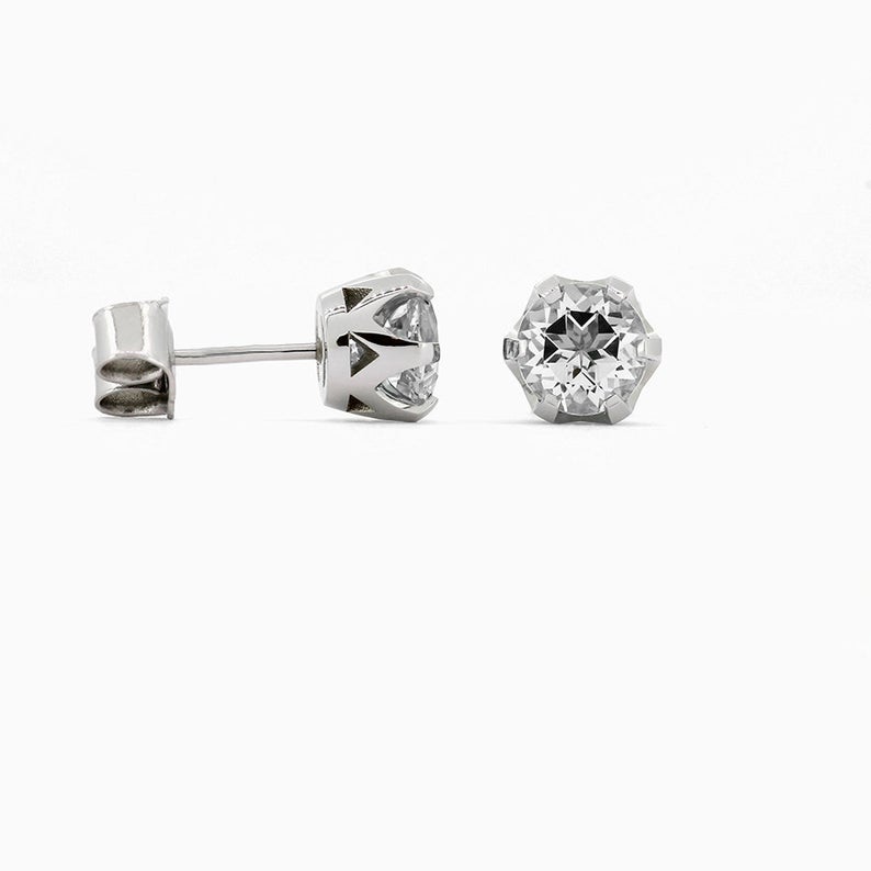 white topaz earrings