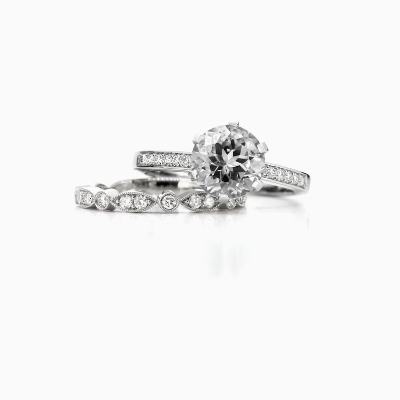 white topaz engagement rings